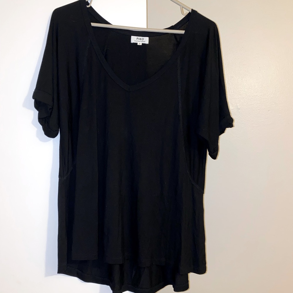 Black Small Short Sleeve Piko Top